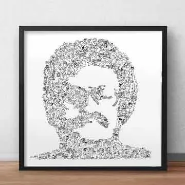 DrawInside Giorgio Moroder affiche 20x20 disco