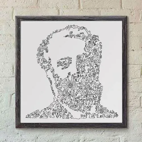 DrawInside Jules Verne affiche 20x20 cm édition limitée