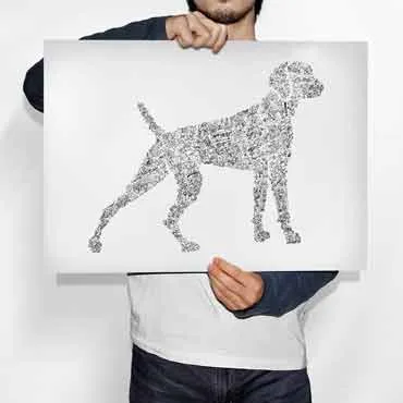 DrawInside Weimaraner affiche A4 21x30 cm chien signée
