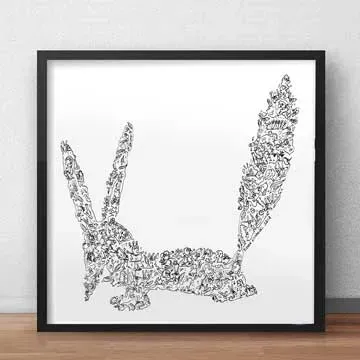 DrawInside Renard Petit Prince affiche 30x30 cm mat
