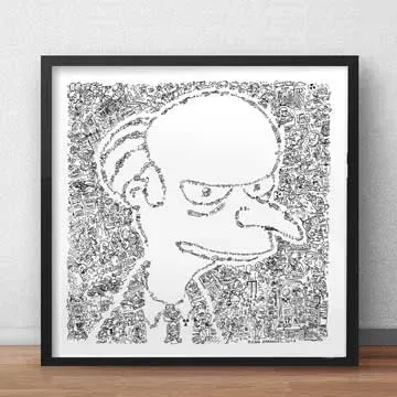 DrawInside Mr Burns Simpsons affiche 20x20 cm Excellent