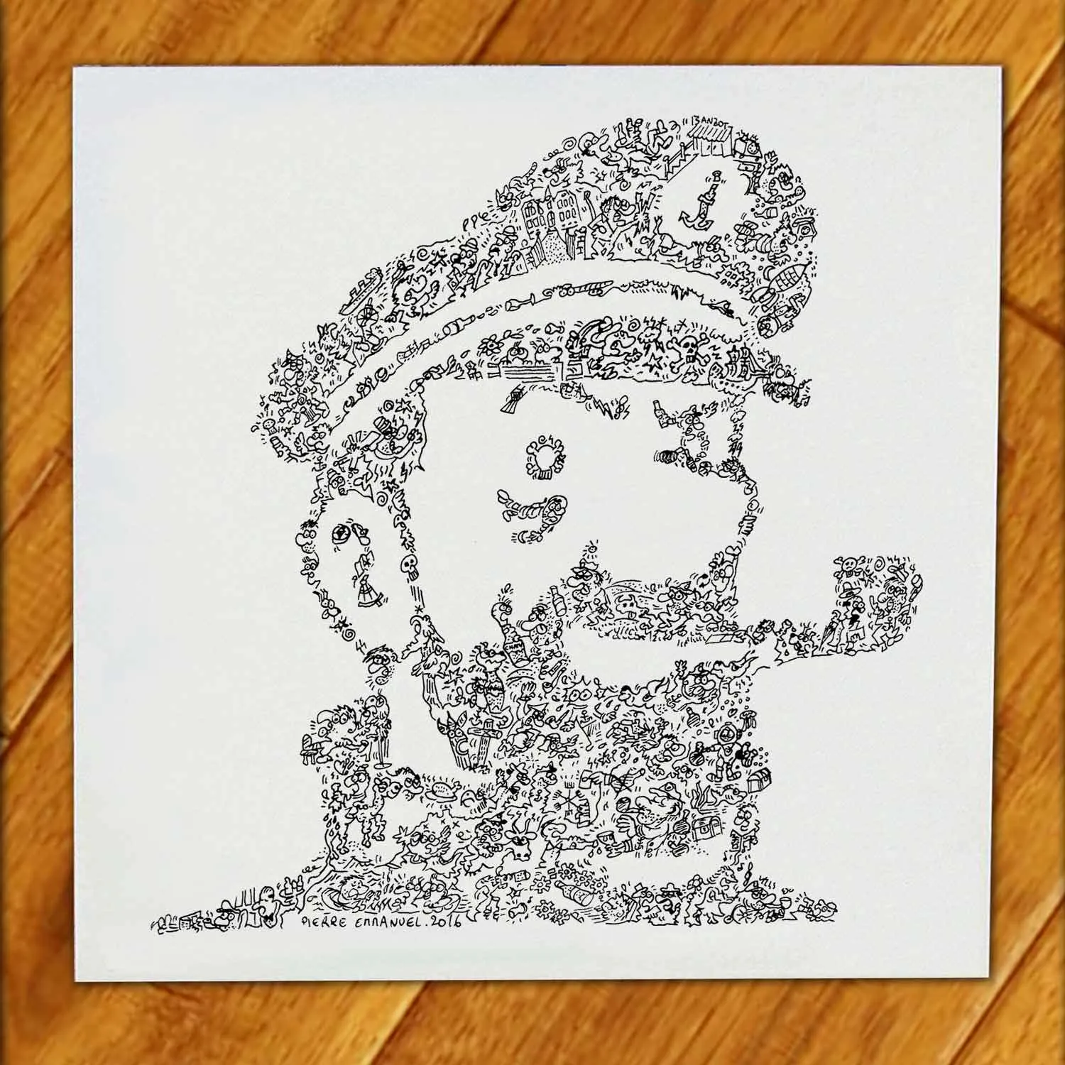 DrawInside Haddock affiche 30x30 BD Tintin