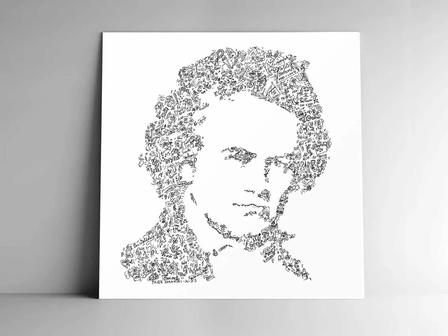 DrawInside Beethoven affiche 30x30 cm papier mat