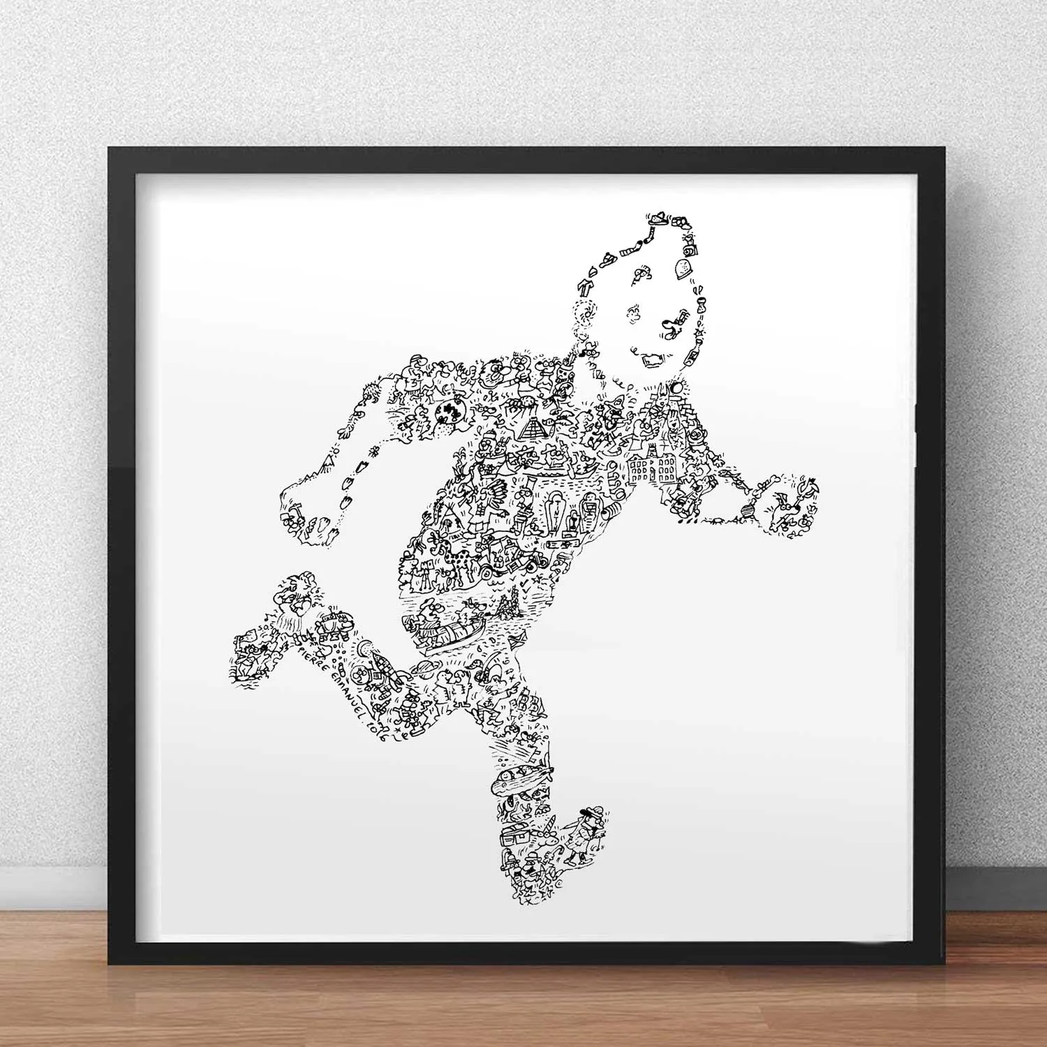 DrawInside Tintin affiche 20x20 reporter