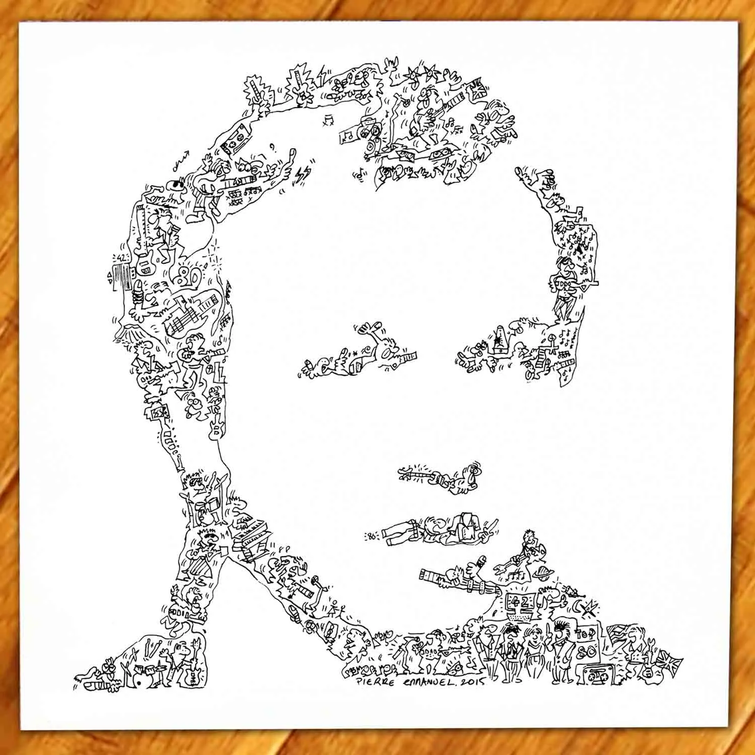 DrawInside Mark King affiche 30x30 cm bassiste Level 42