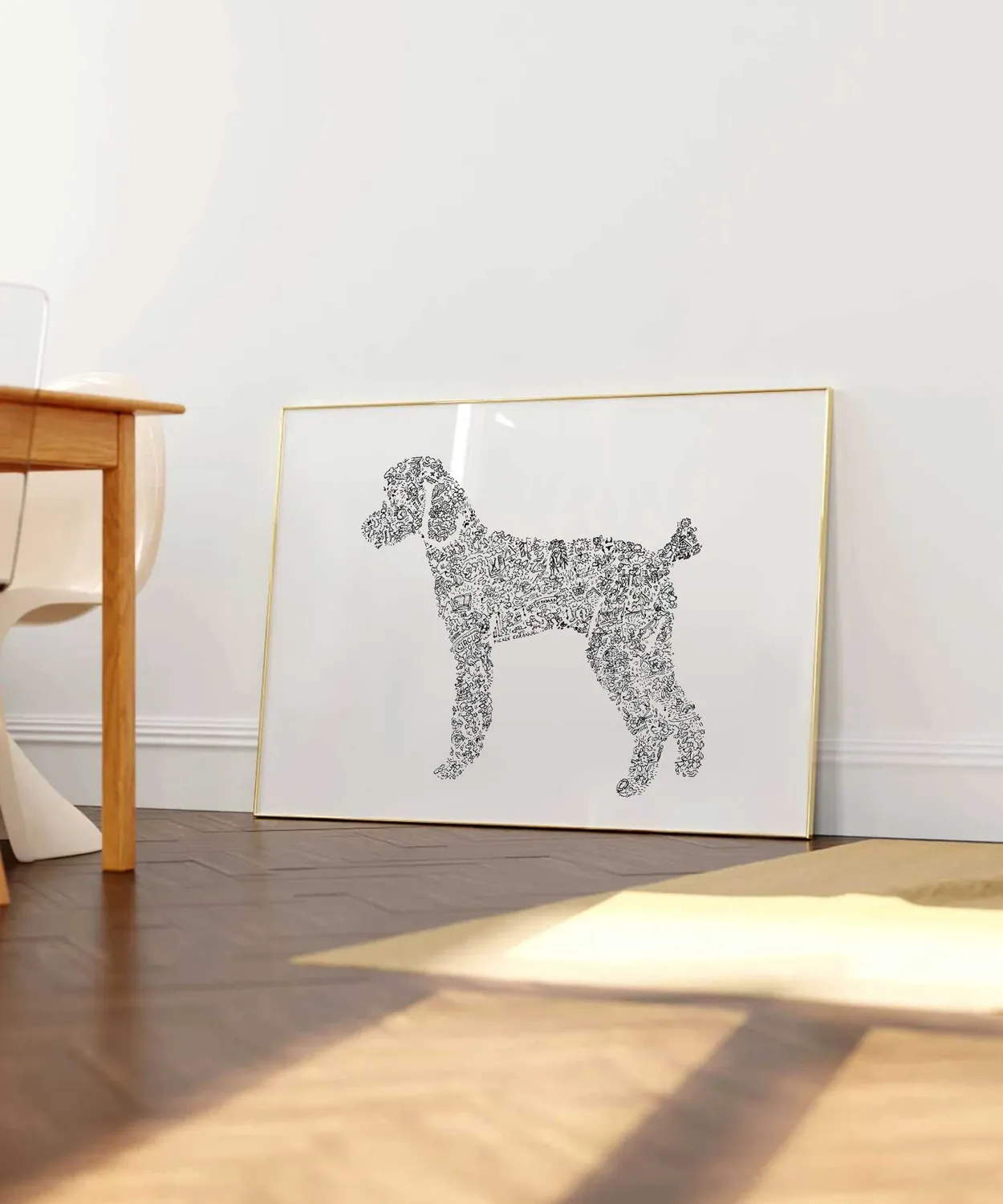 DrawInside Poodle affiche 20x20 caniche