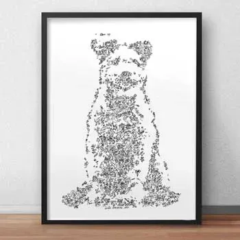 DrawInside Pumi affiche A4 chien hongrois