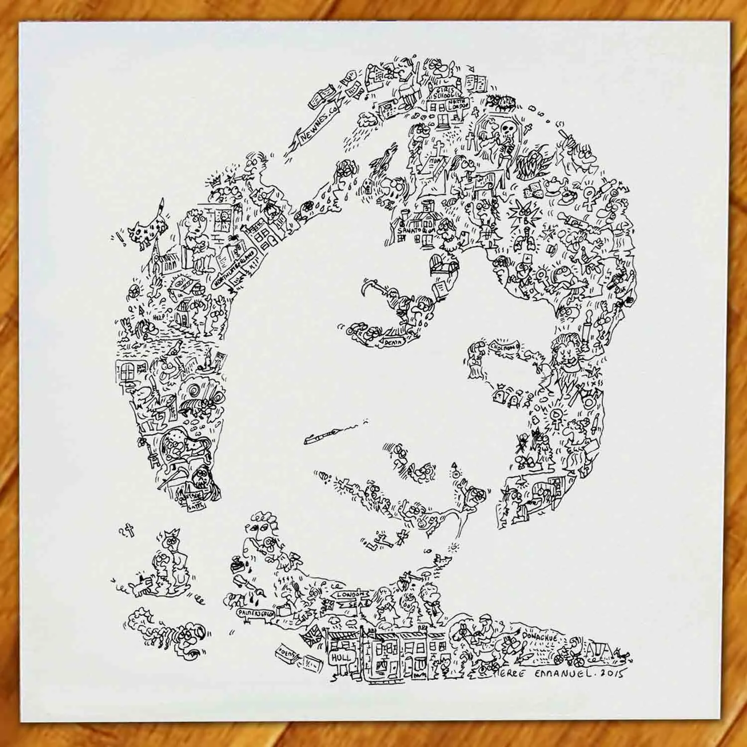 DrawInside Stevie Smith affiche 30x30 cm poète