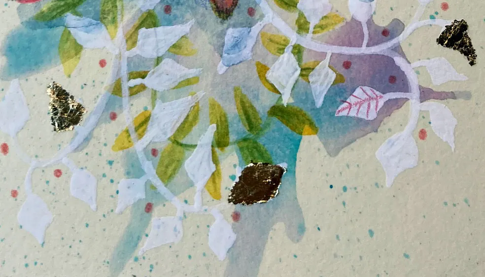 Helena Perry Elephant Hawkmoth miniature peinture 8,5x13,5cm
