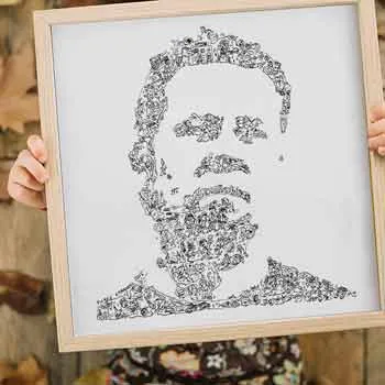 DrawInside James Hetfield affiche 20x20 cm metal