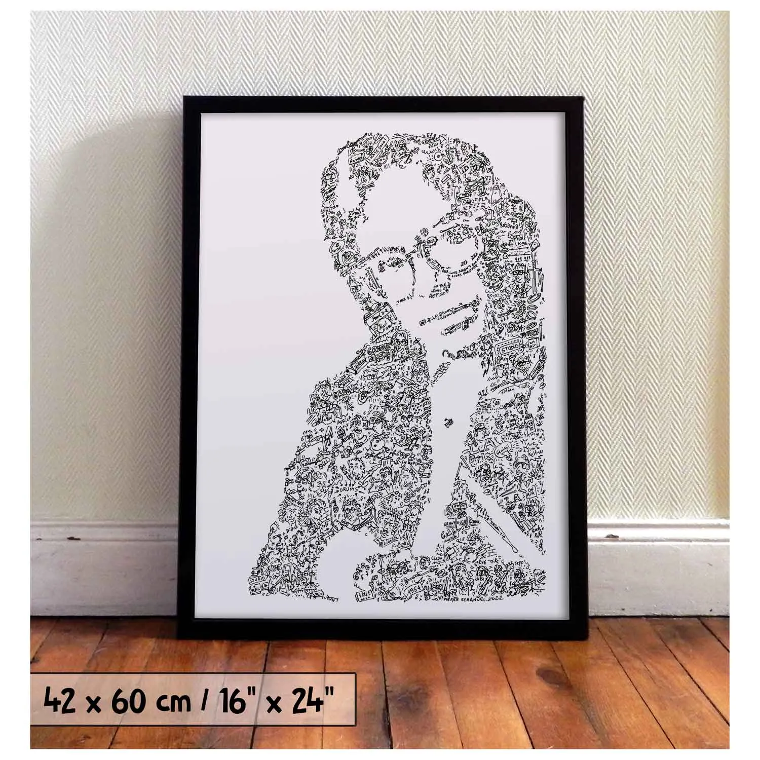 DrawInside Jeff Porcaro affiche A4 21x30 cm batteur