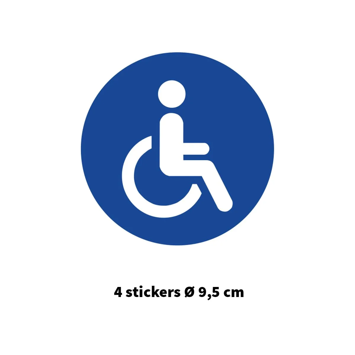 Ambiance Sticker WC handicapé autocollants lot 4 Ø9,5cm