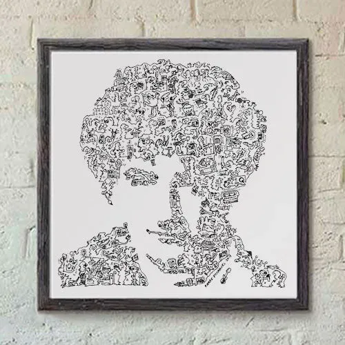 DrawInside John Deacon Queen affiche 30x30 rock