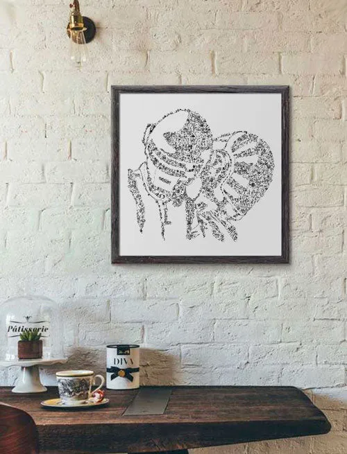 DrawInside Daft Punk affiche 30x30 cm duo français