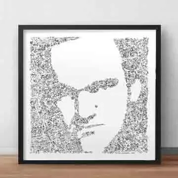 DrawInside Quentin Tarantino affiche 30x30 cinéma