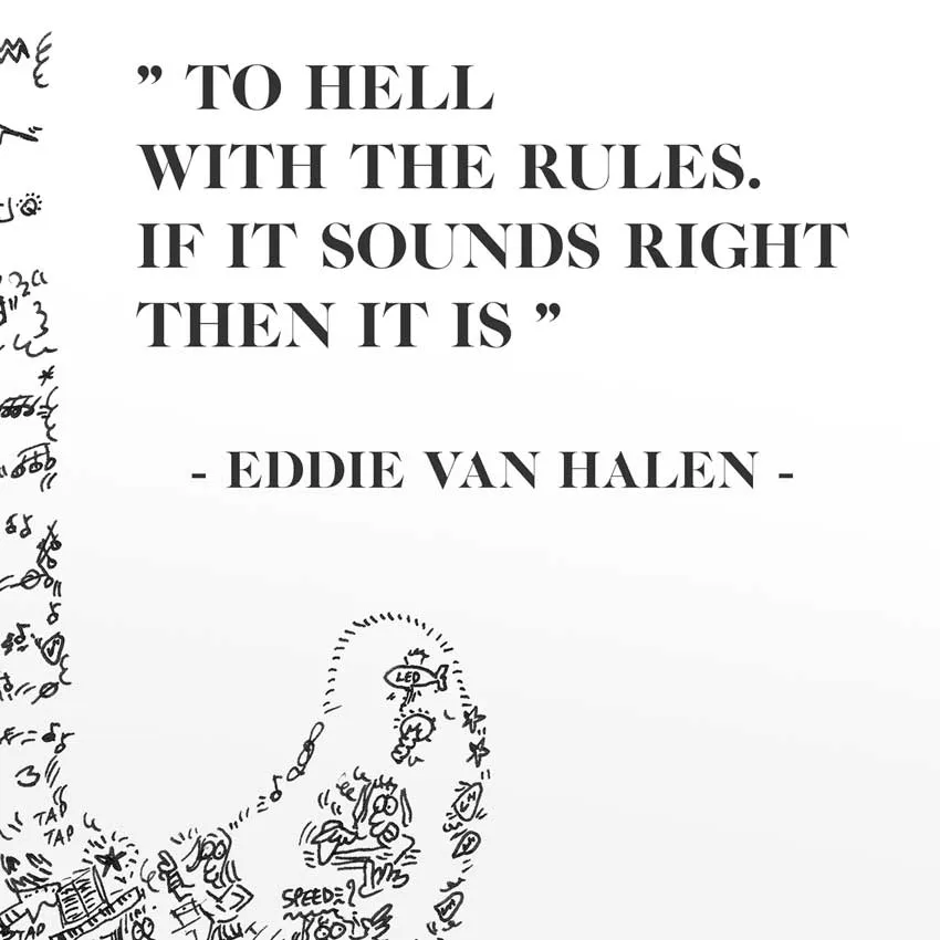 DrawInside Van Halen Frankenstrat affiche A3 citation rock