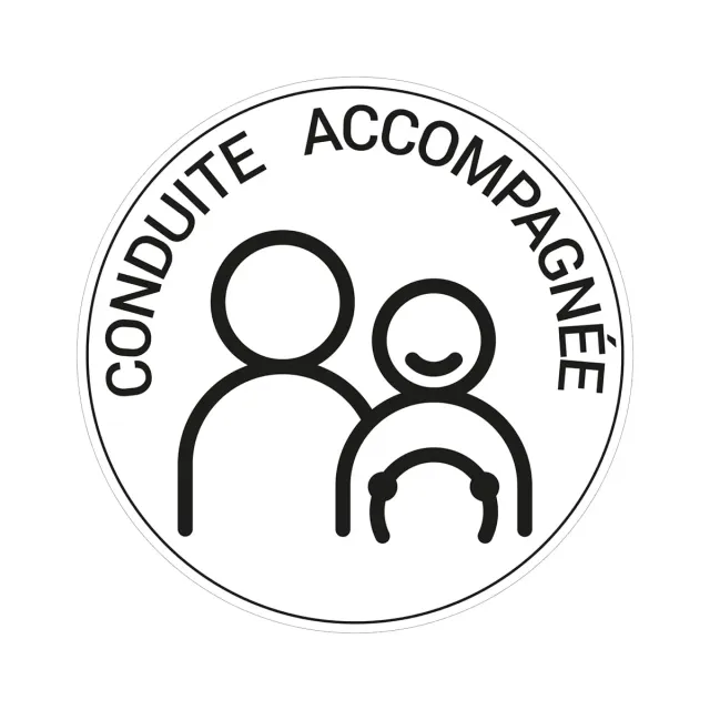 Ambiance-Sticker Conduite Accompagnée disque autocollant 15 cm