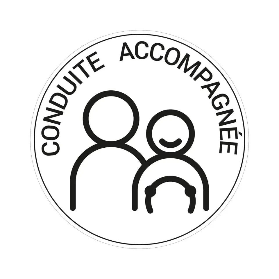 Ambiance-Sticker Conduite Accompagnée disque autocollant 15 cm