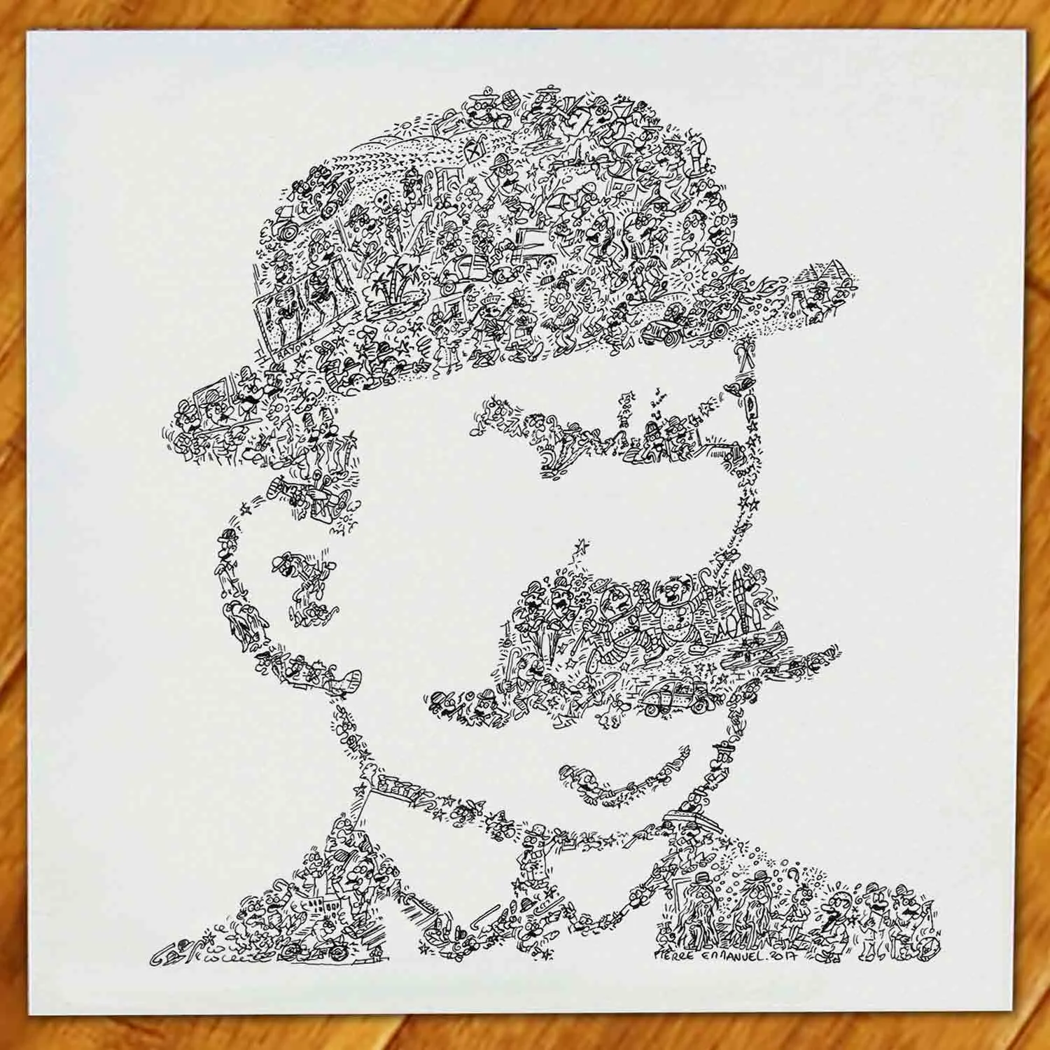 DrawInside Dupond Tintin affiche 30x30 cm BD