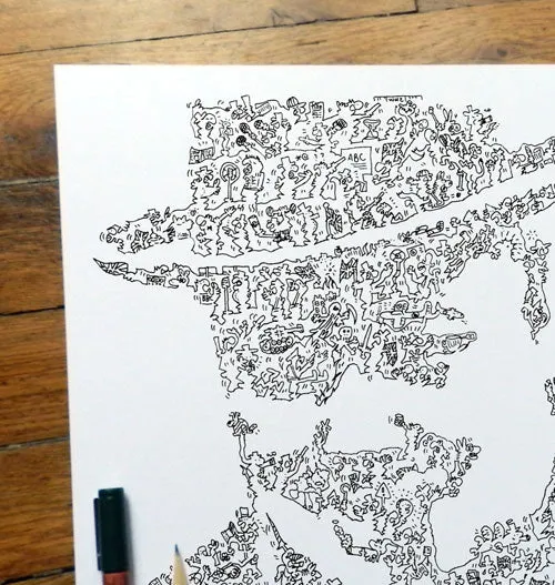 DrawInside Winston Churchill affiche 30x30 cm histoire