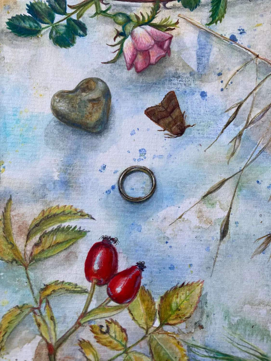 Helena Perry Spell For Love peinture originale 36,5x41,5cm