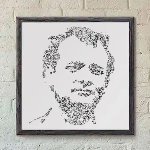DrawInside Bill Murray Ghostbusters affiche 30x30 cm signée