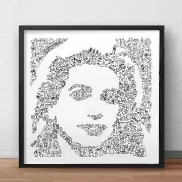 DrawInside Catherine Deneuve affiche 30x30 cm cinéma
