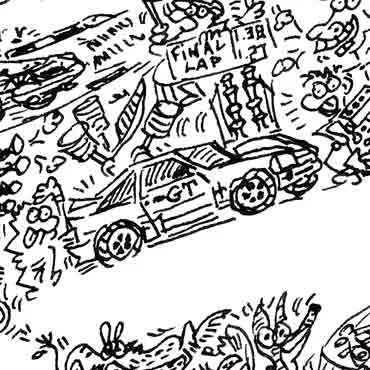 DrawInside Mustang Cobra SVT 1993 affiche A3 papier mat
