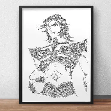 DrawInside Duke Fleed Goldrake affiche A4 signée