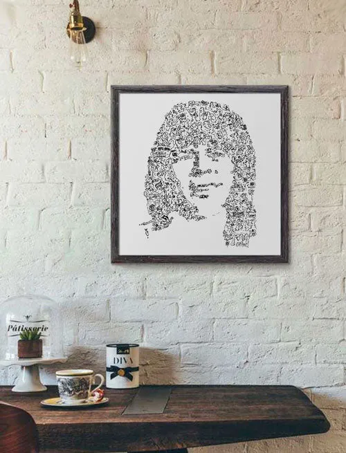 DrawInside Björn Ulvaeus affiche 20x20 cm ABBA