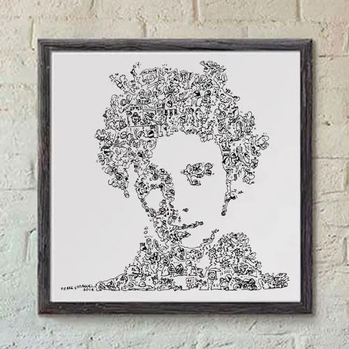 DrawInside Valentino Rossi VR46 affiche 20x20 moto