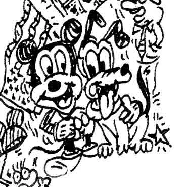DrawInside Mickey Mouse affiche 30x30 cm doodles