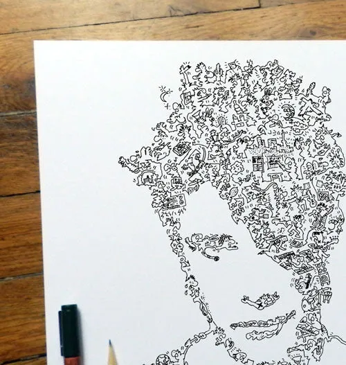 DrawInside Nicolas Sirkis Indochine affiche 30x30 cm rock