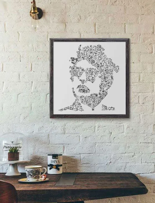 DrawInside Bob Dylan affiche 20x20 cm signée