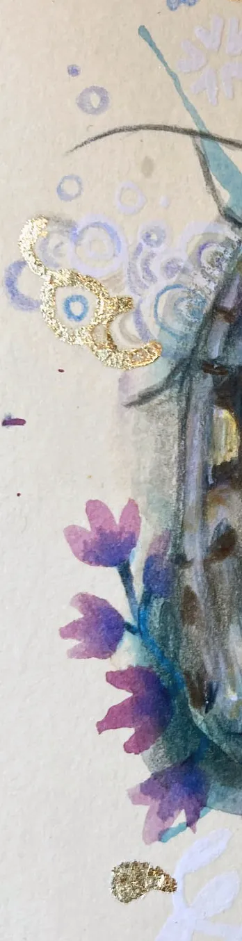 Helena Perry Setaceous Hebrew Moth miniature 8,5x13,5 non encadrée