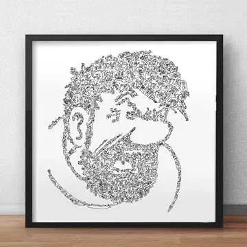 DrawInside Capitaine Haddock affiche 20x20 BD
