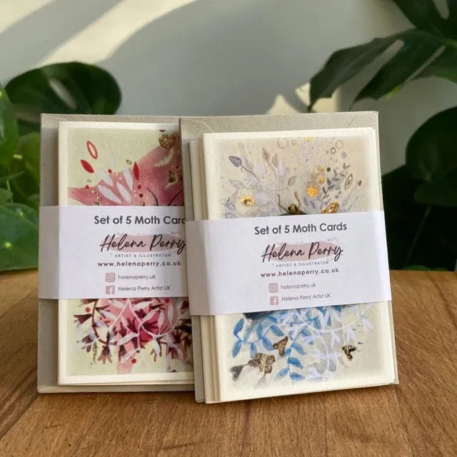Helena Perry Moth cartes de vœux A7 lot de 5 papillons