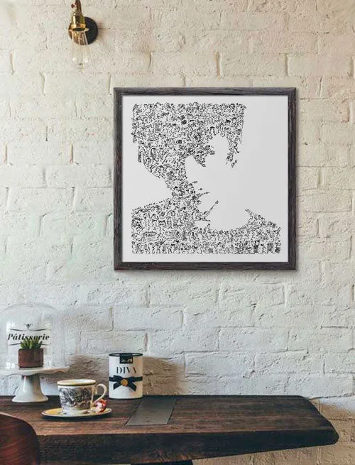 DrawInside Nicolas Sirkis affiche 30x30 cm rock français
