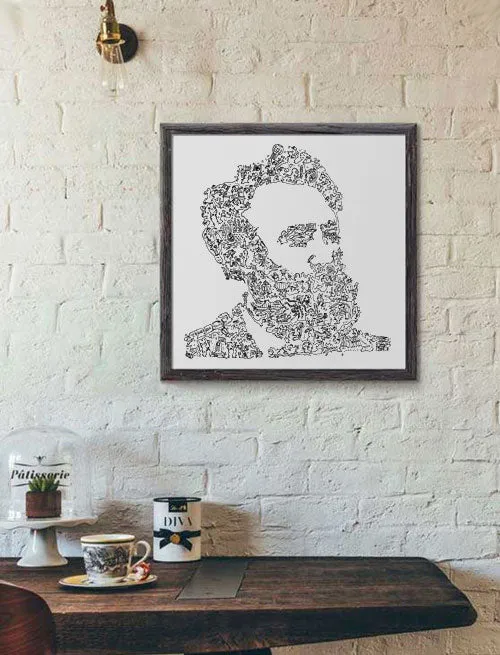 DrawInside Jules Verne affiche 30x30 cm français